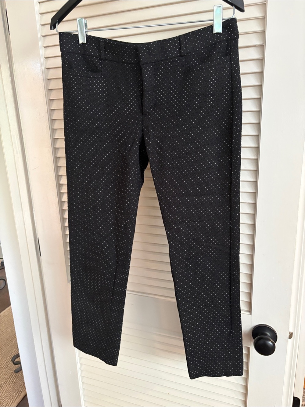 Banana Republic Black Micro Dot Slim Pants